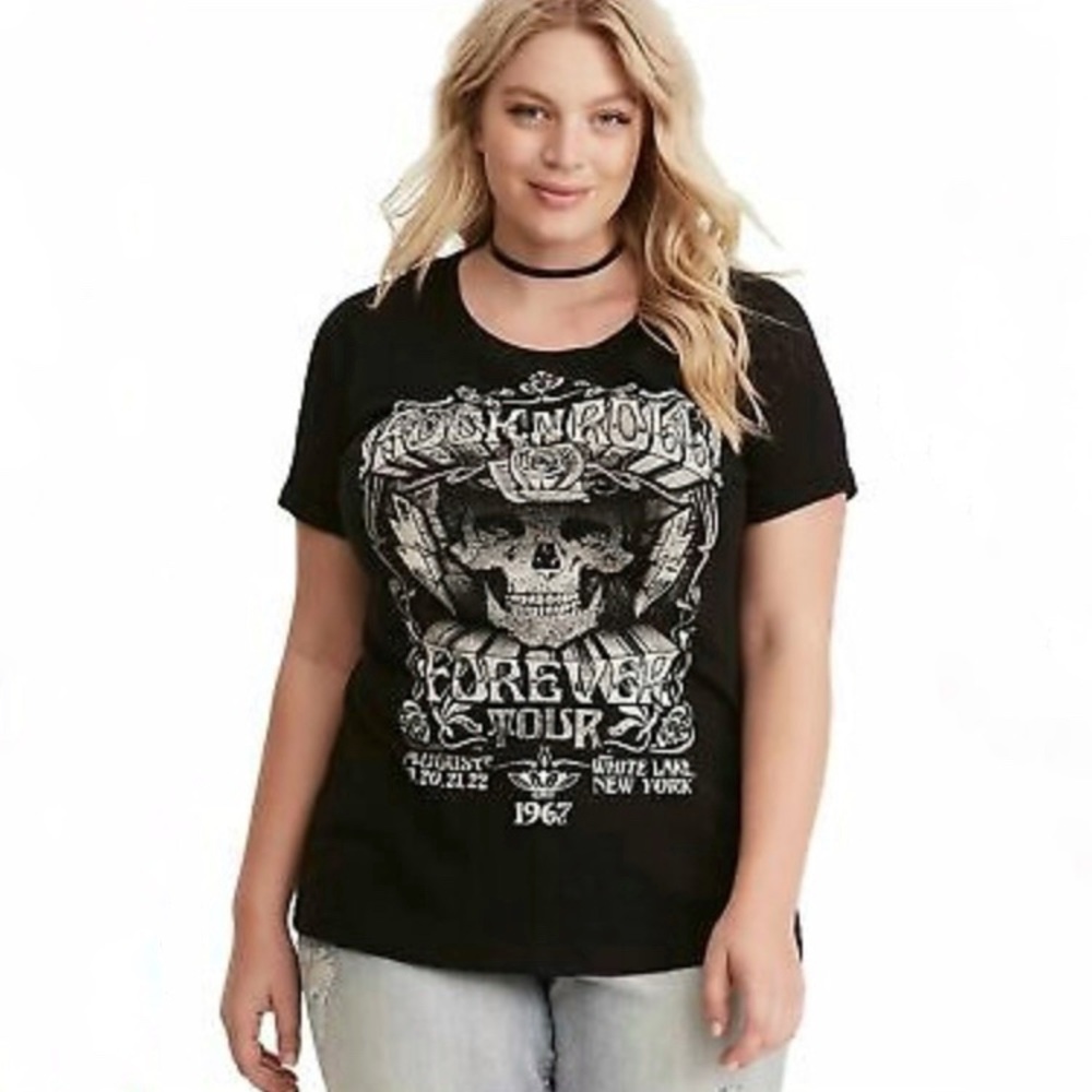 Torrid Rock and Roll Skull Tee